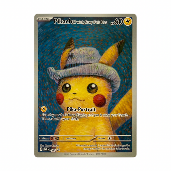 Pikachu With Grey Felt Hat #085 BSP (With Van Gogh Museum Promo) - Image 3