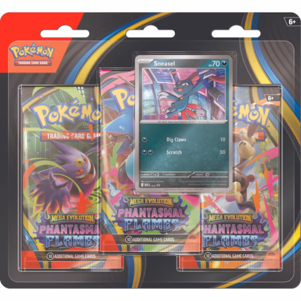 Pokémon TCG Mega Evolution Phantasmal Flames 3-Pack Blister (Sneasel)